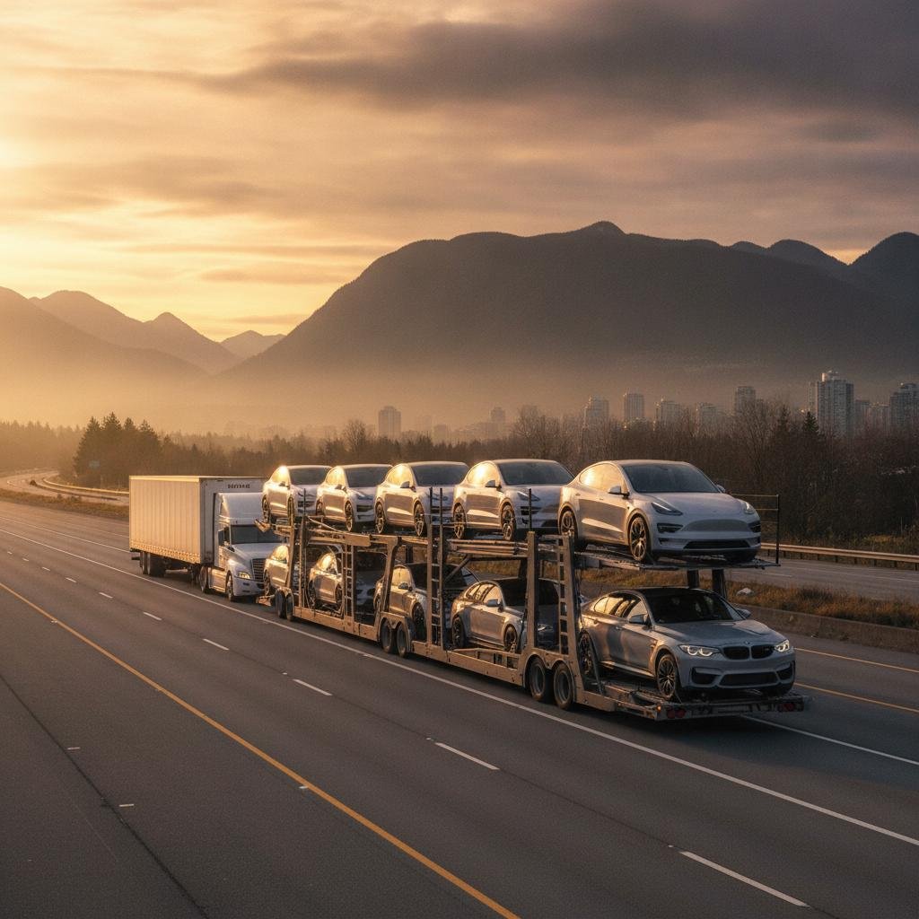 Cross-border dealership inventory vehicle transport from Washington to Alberta